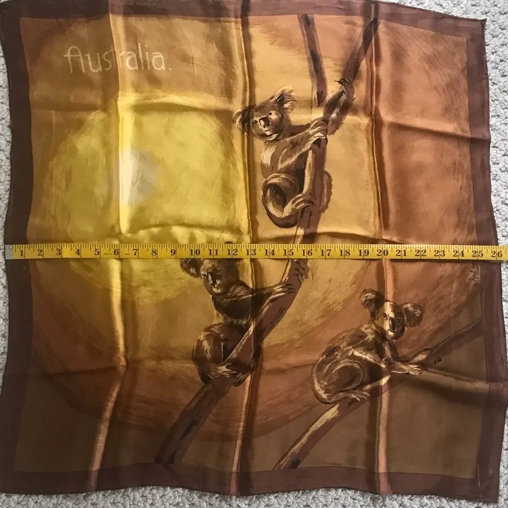 Australia Koala Bear Silk Scarf VTG